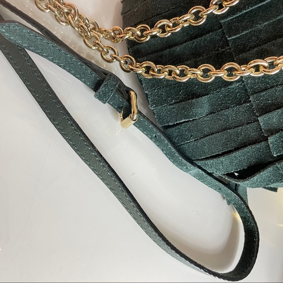 BURBERRY Suede Fringe Mini Bucket Crossbody Bag - Picture 5 of 9